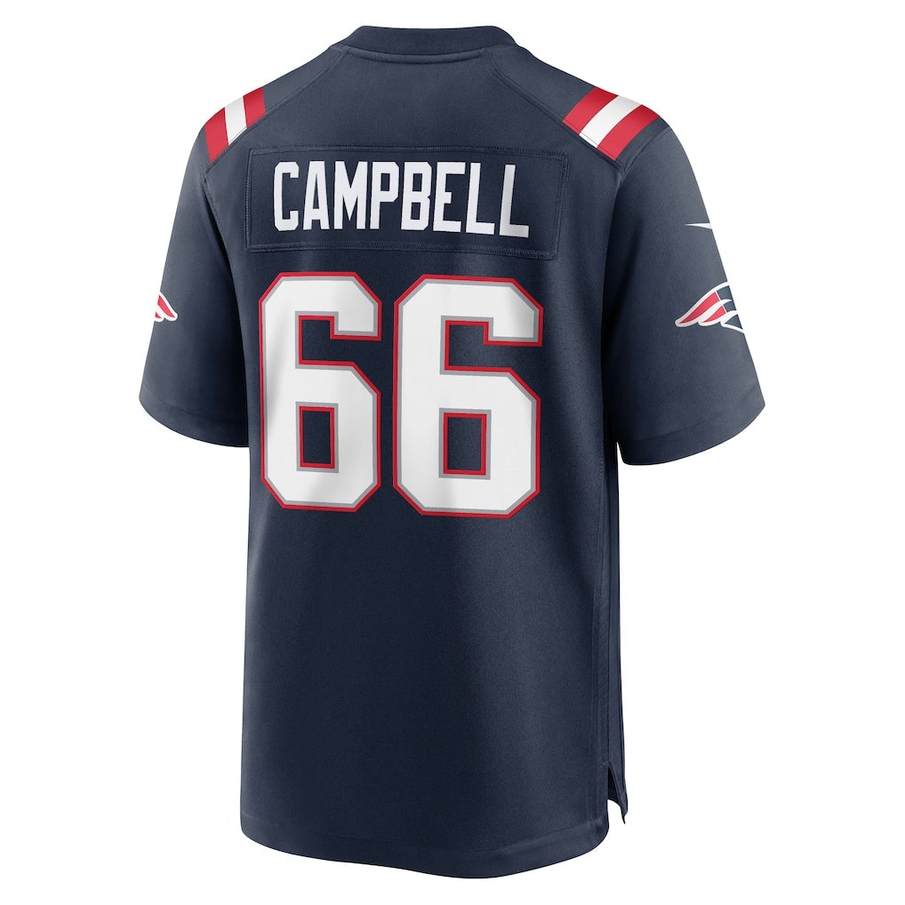 NE.Patriots #66 Will Campbell Navy Team Game Jersey HOLBERT