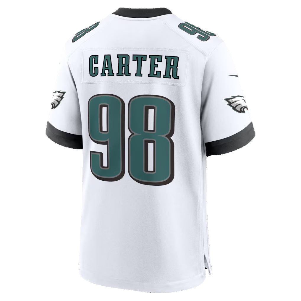 P.Eagles #98 Jalen Carter White Game Jersey HOLBERT