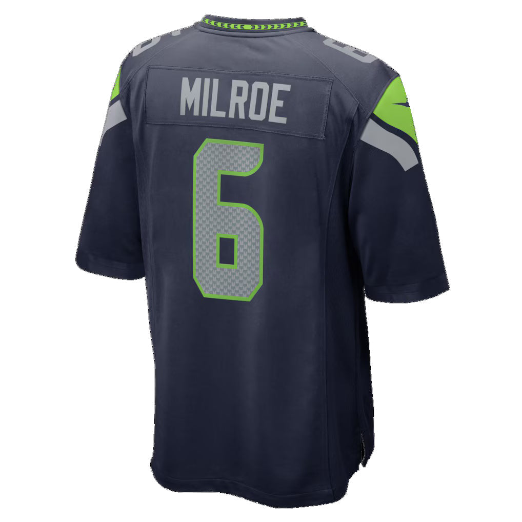 S.Seahawks #6 Jalen Milroe College Navy Team Game Jersey HOLBERT