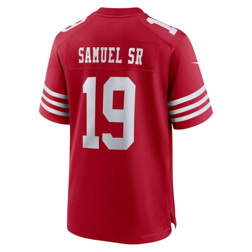 SF.49ers #19 Deebo Samuel Sr Scarlet Team Game Jersey HOLBERT