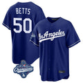 Los Angeles Dodgers #50 Mookie Betts Player Royal HOLBERT World Series Meet Game Stitched Jerseys