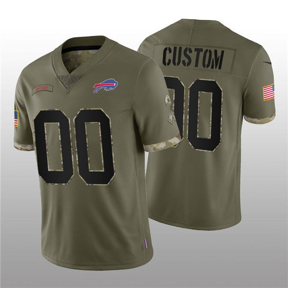 Custom B.Bills ACTIVE PLAYER 2022 Olive HOLBERT Salute To Service Limited Stitched Jersey