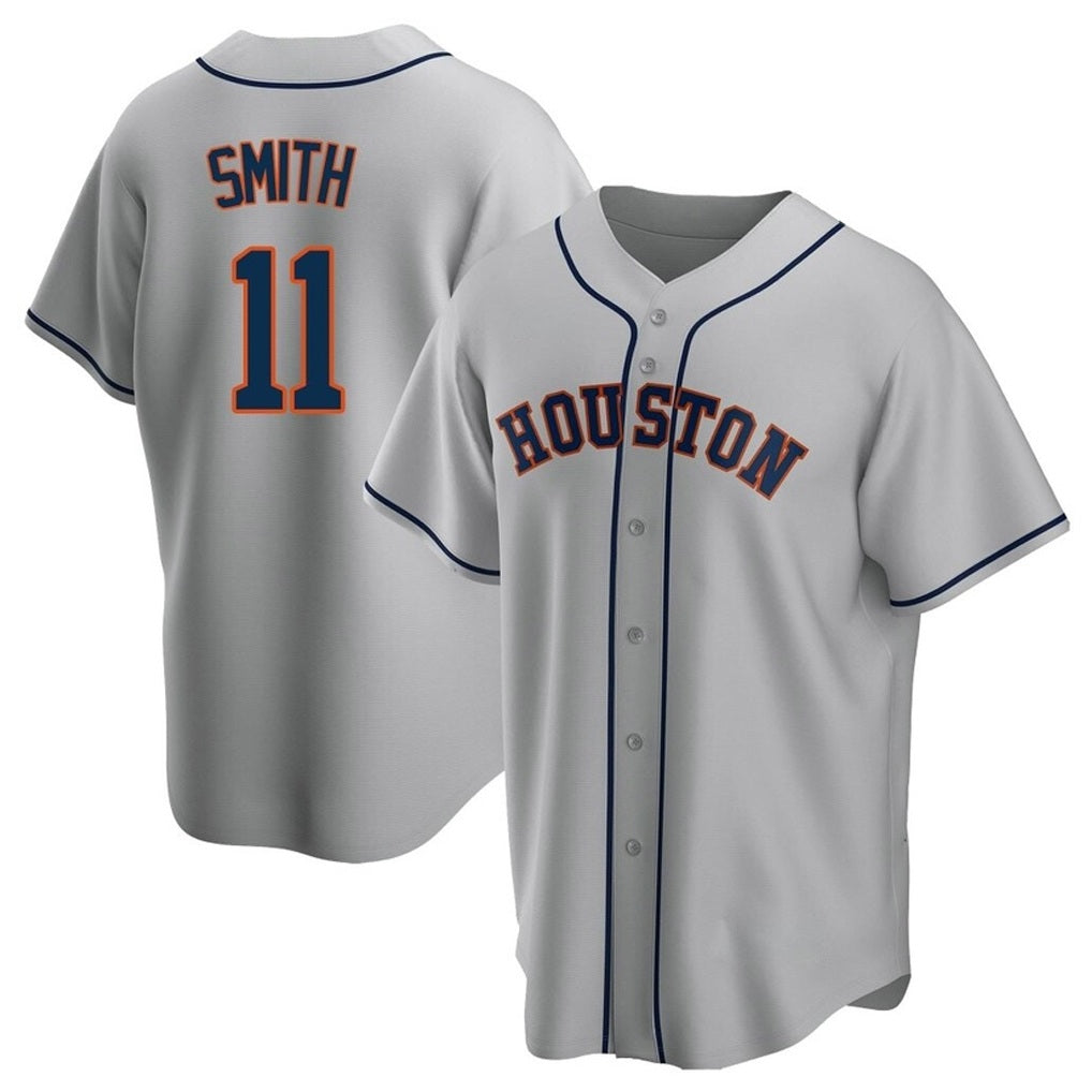 Houston Astros #11 Cam Smith Player Gray HOLBERT Home Game Stitched Jerseys