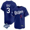 Los Angeles Dodgers #3 Edwin D¨ªaz Player Royal HOLBERT World Series Meet Limited Home Stitched Jerseys