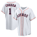 Houston Astros #1 Carlos Correa White HOLBERT Home Replica Jersey