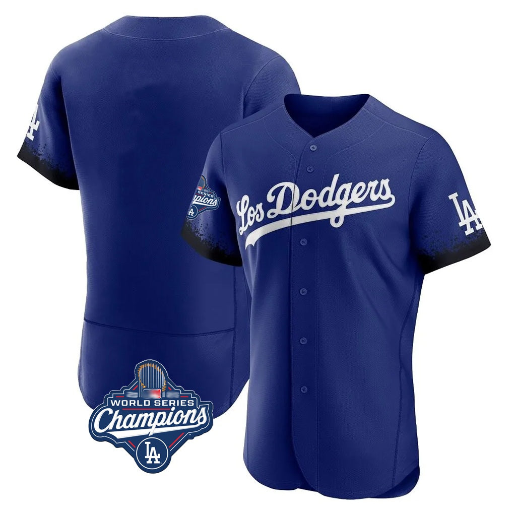 Los Angeles Dodgers Blank Player Royal HOLBERT City Connect Elite Home World Series Meet Stitched Jerseys