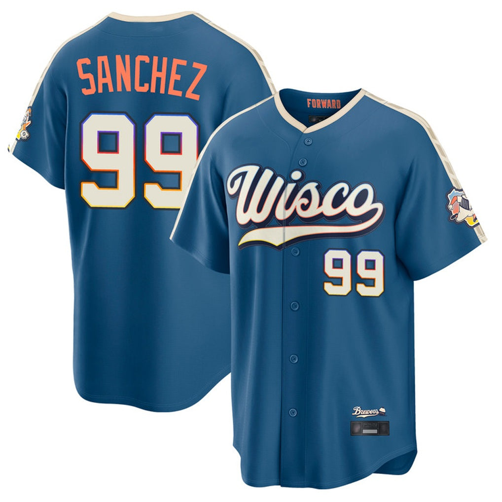 Milwaukee Brewers #99 Gary Sanchez Player Blue HOLBERT 2026 City Connect Home Game Stitched Jerseys