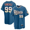 Milwaukee Brewers #99 Gary Sanchez Player Blue HOLBERT 2026 City Connect Home Game Stitched Jerseys