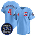 Chicago Cubs #4 Pete Crow-Armstrong Blue HOLBERT 'Ryne Sandberg Tribute' Vapor Limited V2 Stitched Jersey