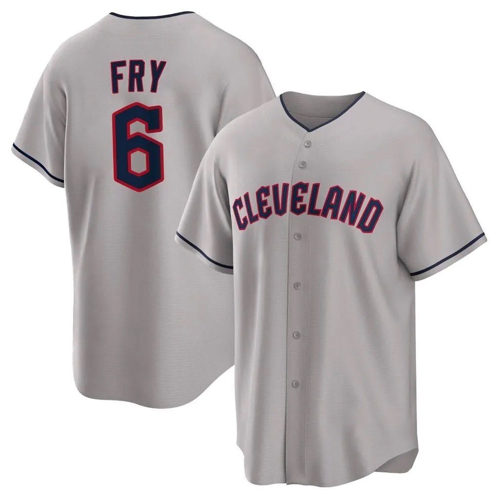 Cleveland Guardians #6 David Fry Player Gray HOLBERT Game Home Stitched Jerseys