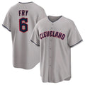 Cleveland Guardians #6 David Fry Player Gray HOLBERT Game Home Stitched Jerseys