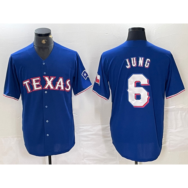Texas Rangers #6 Josh Jung Blue HOLBERT Stitched Cool Base Jersey