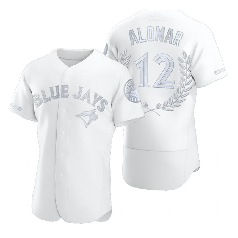 Toronto Blue Jays #12 Roberto Alomar White HOLBERT Flexbase Fashion Jersey