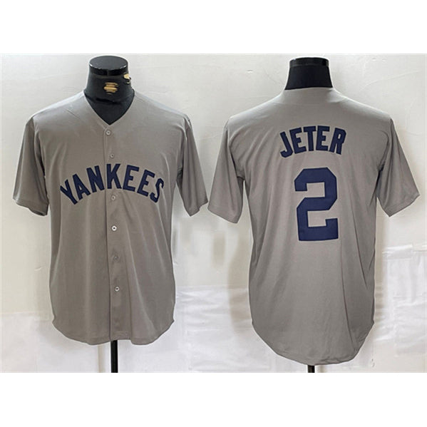New York Yankees #2 Derek Jeter Gray HOLBERT Cool Base Stitched Jersey