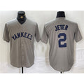 New York Yankees #2 Derek Jeter Gray HOLBERT Cool Base Stitched Jersey