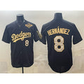 Los Angeles Dodgers #8 Enrique Hernandez Black Gold HOLBERT 2025 World Series Patch Limited Stitched Jersey