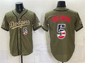 Los Angeles Dodgers #5 Freddie Freeman Olive HOLBERT 2026 Armed Forces Day 250 Fourth of July Stitched Jersey