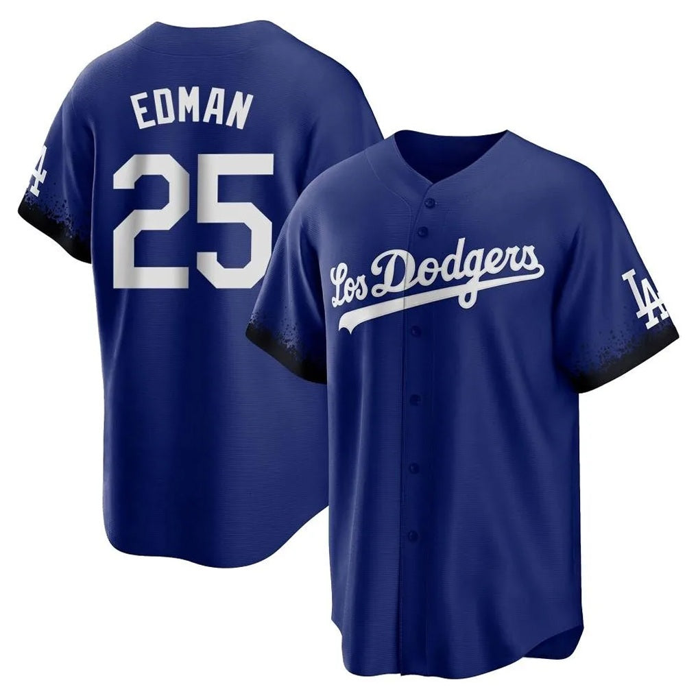Los Angeles Dodgers #25 Tommy Edman Player Royal HOLBERT City Connect Home Game Stitched Jerseys