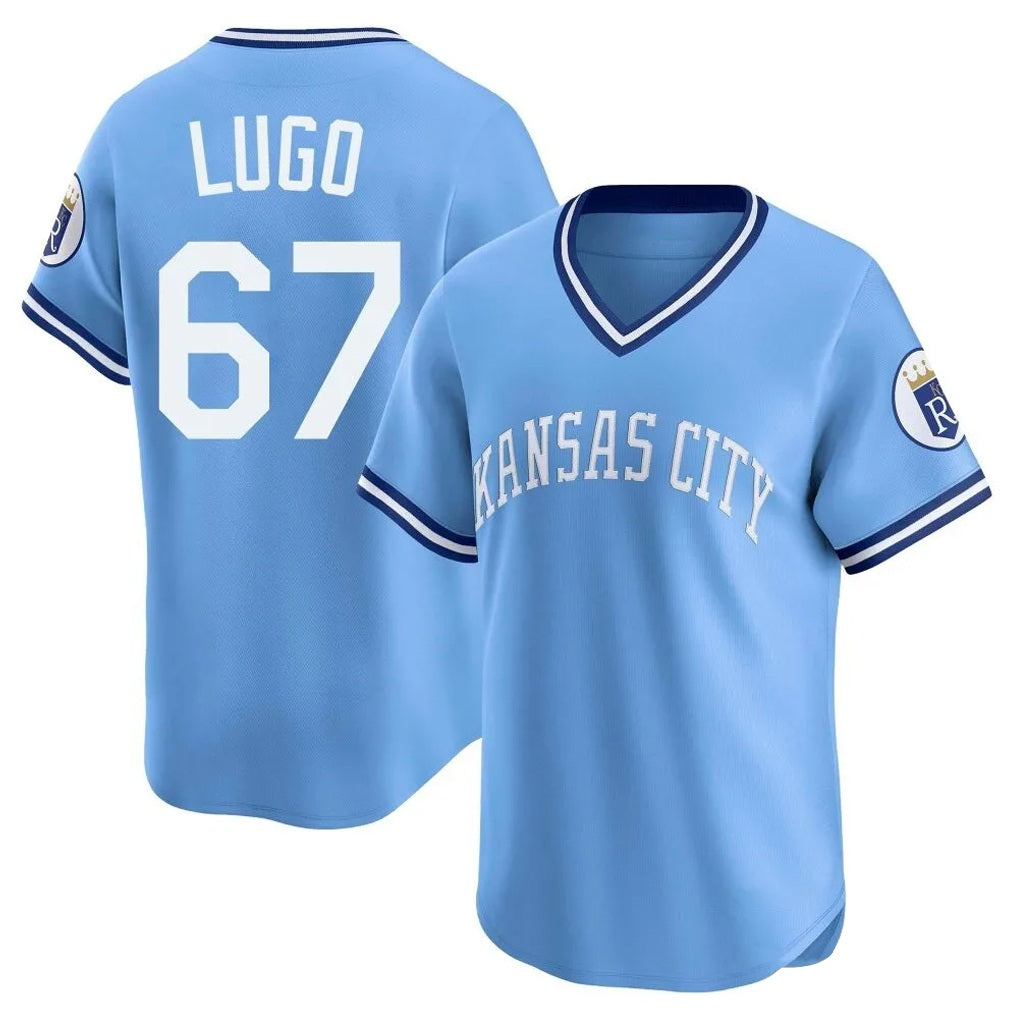 Kansas City Royals #67 Seth Lugo Player Light Blue HOLBERT Limited Throwback Cooperstown Collection T-shirt Stitched Jerseys