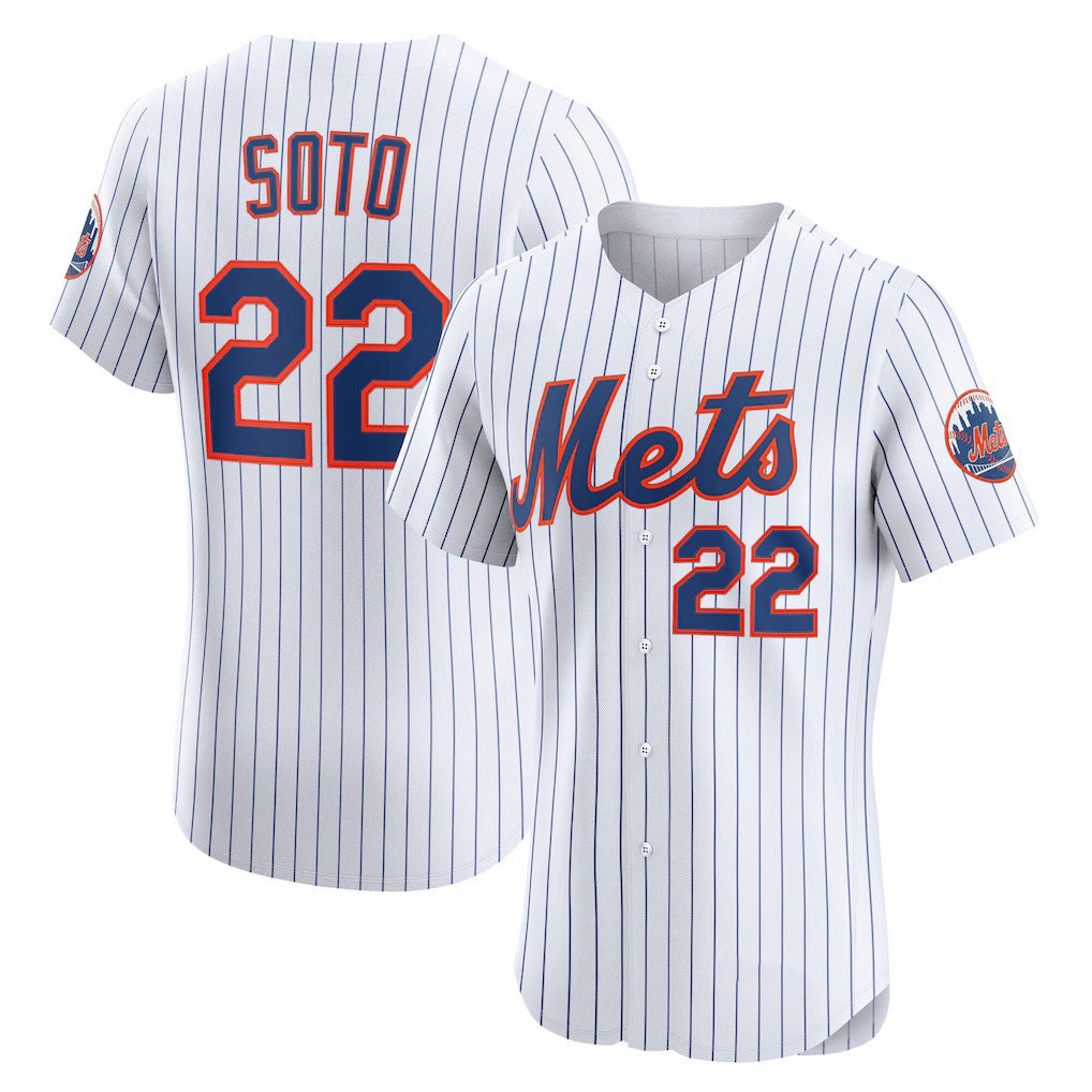 New York Mets #22 Juan Soto White HOLBERT Home Elite Jersey