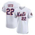 New York Mets #22 Juan Soto White HOLBERT Home Elite Jersey