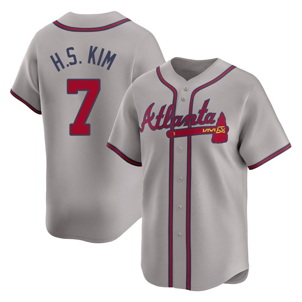 Atlanta Braves #7 Ha-Seong Kim Player Gray HOLBERT Limited Home Game Stitched Jerseys
