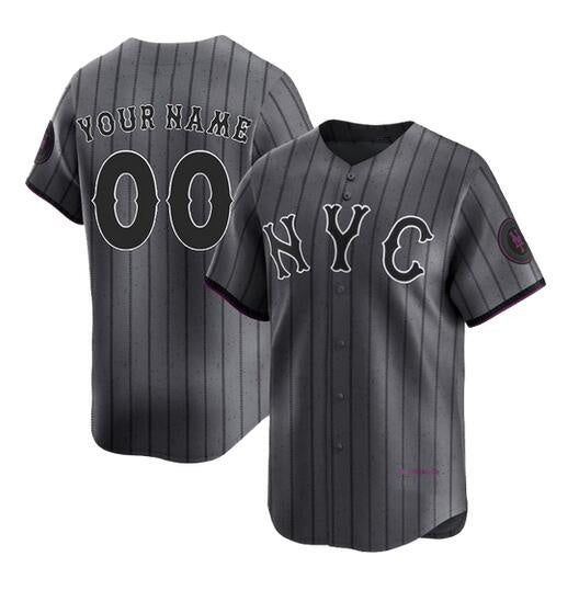 Custom New York Mets Graphite HOLBERT 2024 City Connect Limited Stitched Jersey