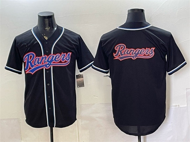 Texas Rangers Team Big Logo 2026 Fashion Replica Black HOLBERT Out Stitched Jersey