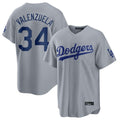 Los Angeles Dodgers #34 Fernando Valenzuela Player Gray HOLBERT Game Stitched Jerseys