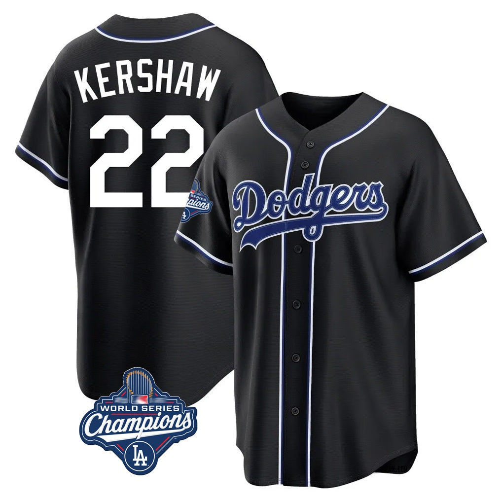 Los Angeles Dodgers #22 Clayton Kershaw Player Black HOLBERT World Series Meet Carbon Limited Home Stitched Jerseys