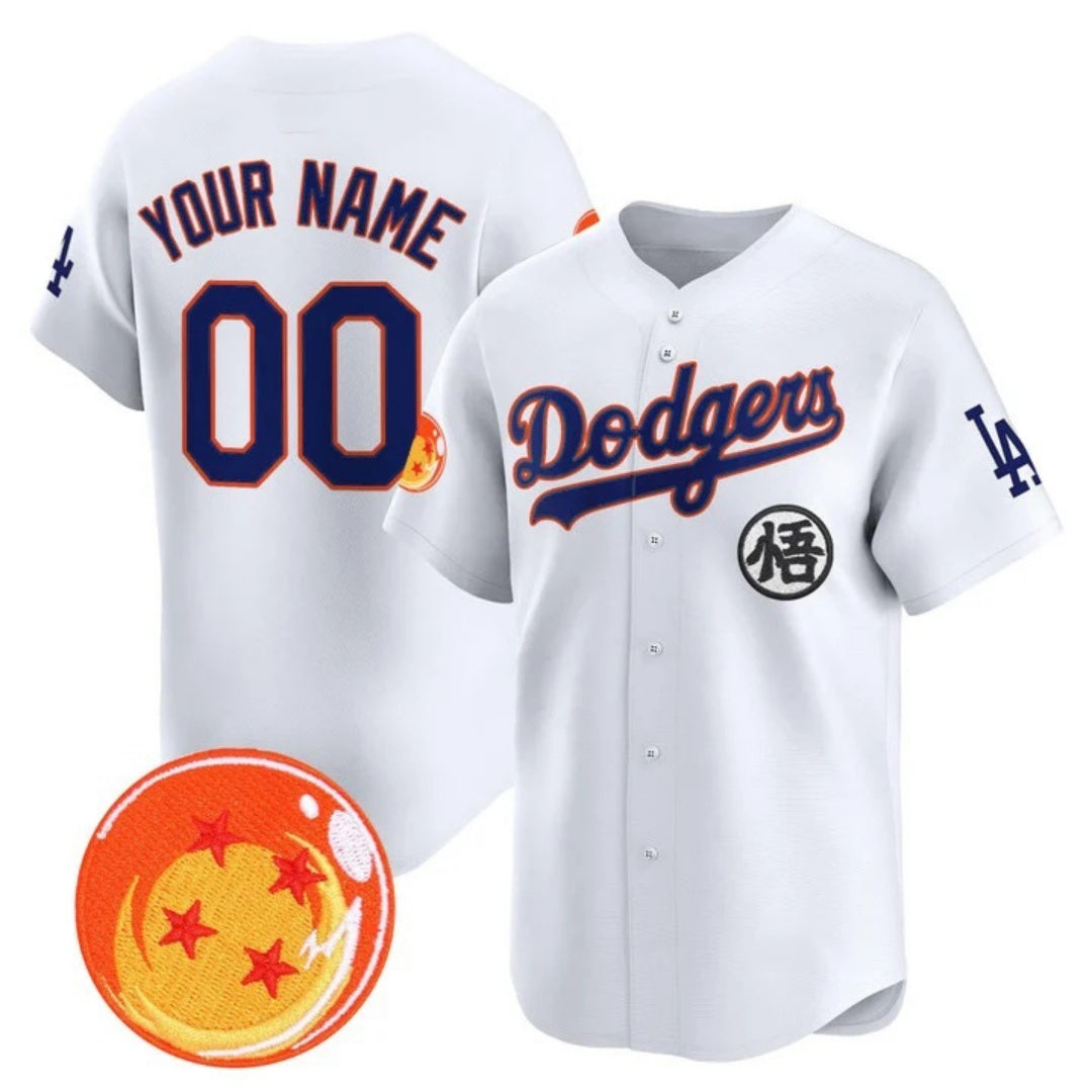Custom Los Angeles Dodgers x Dragon Ball White HOLBERT Vapor Premier Limited Jersey - Stitched