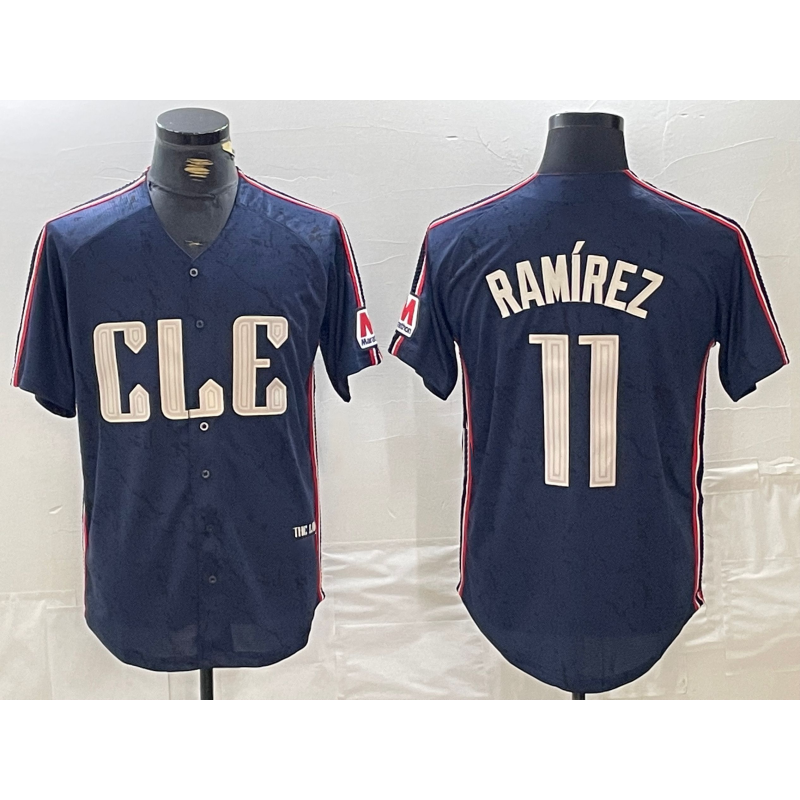 Cleveland Guardians #11 Jose Ramirez Navy HOLBERT 2024 City Connect Limited Stitched Jersey