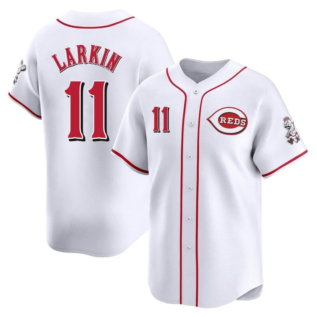 Cincinnati Reds #11 Barry Larkin Player White HOLBERT Home Limited Stitched Jerseys