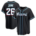 Miami Marlins #26 Janson Junk Player Black HOLBERT Fashion Out Home Game Stitched Jerseys