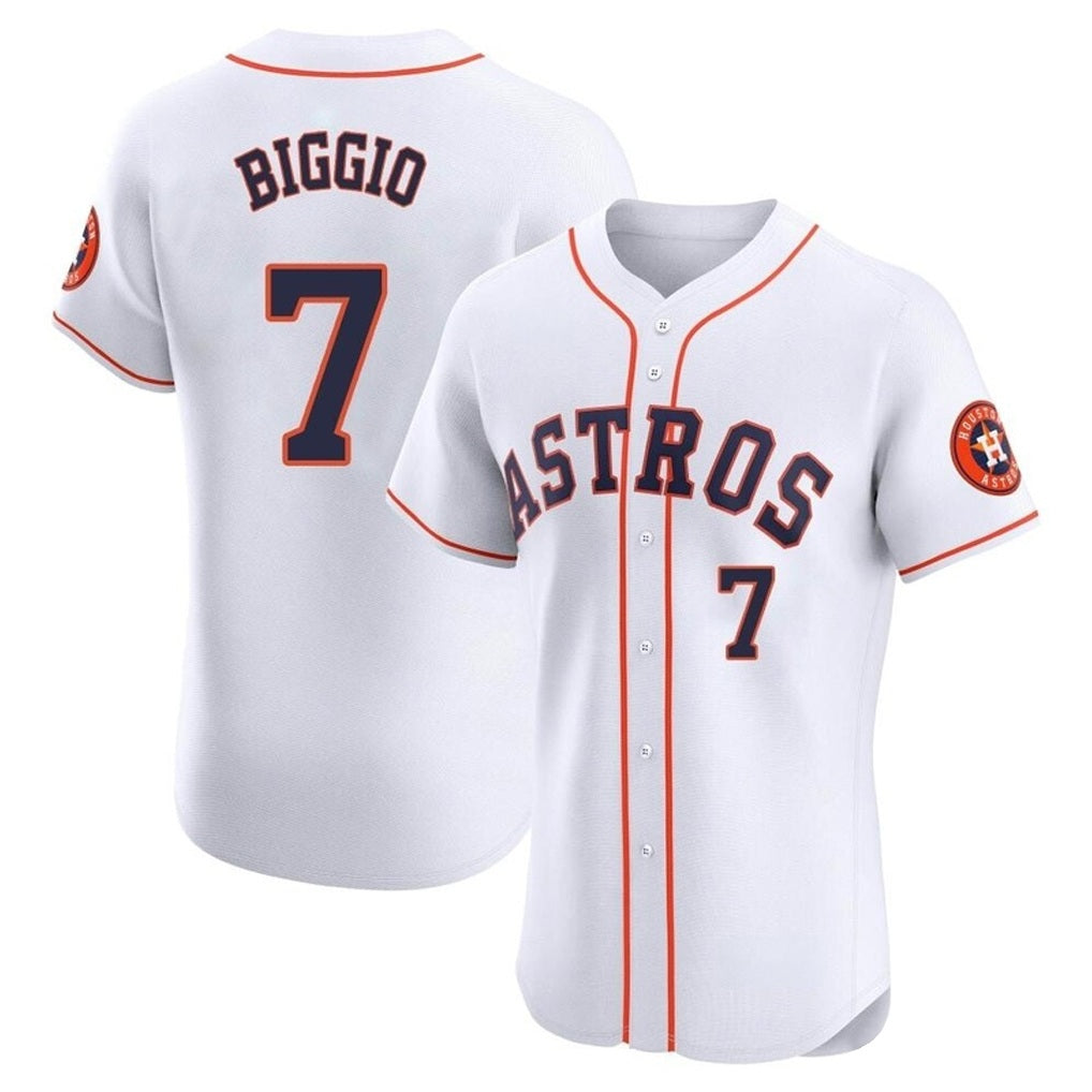 Houston Astros #7 Craig Biggio Player White HOLBERT Limited Elite Home Stitched Jerseys