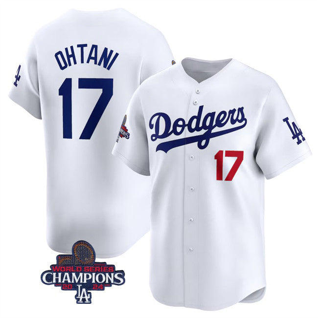 Los Angeles Dodgers #17 Shohei Ohtani White HOLBERT 2024 World Series Champions Home Limited Stitched Jersey