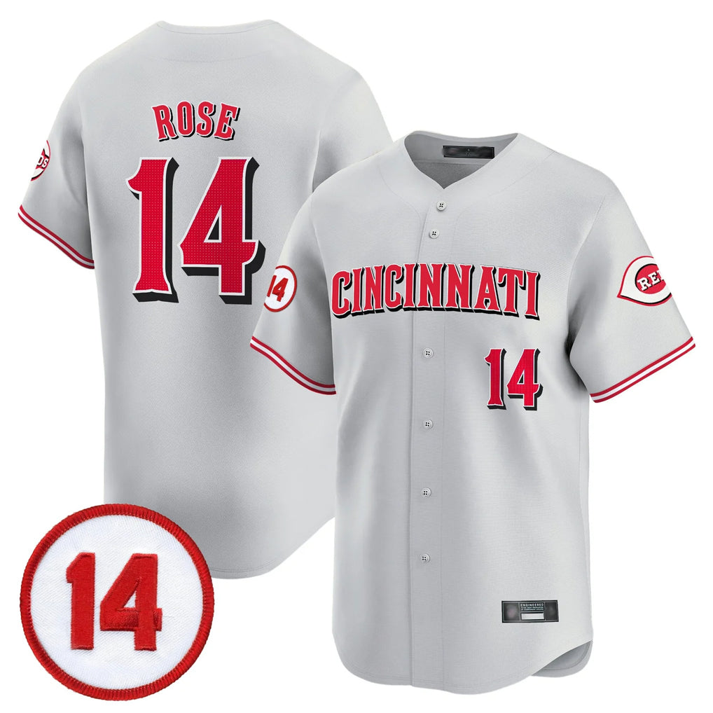 Cincinnati Reds #14 Pete Rose Player Gray HOLBERT Vapor Premier Limited Home Stitched Jerseys