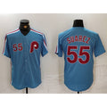 Philadelphia Phillies #55 Ranger Suarez Number Light Blue HOLBERT Cooperstown Cool Base Jersey