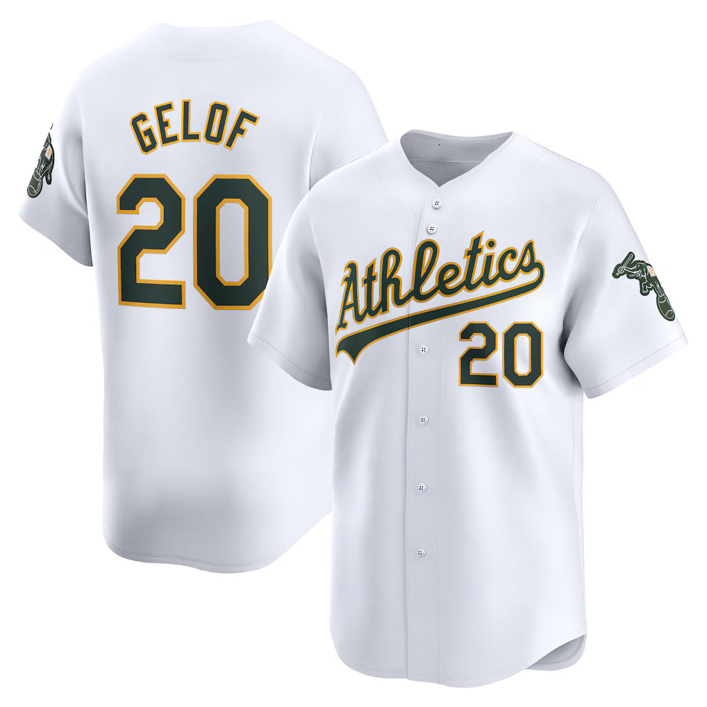 Oakland Athletics #20 Zack Gelof White HOLBERT Home Limited Player Jersey