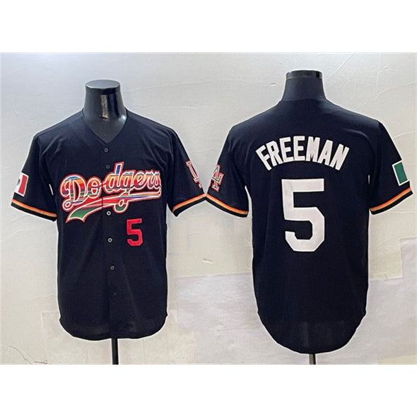 Los Angeles Dodgers #5 Freddie Freeman Black HOLBERT Mexico Limited Stitched Jersey