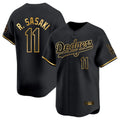Los Angeles Dodgers #11 Roki Sasaki Player Black Gold HOLBERT Limited Home Stitched Jerseys