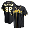 Milwaukee Brewers #99 Gary Sanchez Player Black HOLBERT Fashion Out Home Game Stitched Jerseys