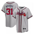 Atlanta Braves #31 Greg Maddux Player Gray HOLBERT Home Game Stitched Jerseys