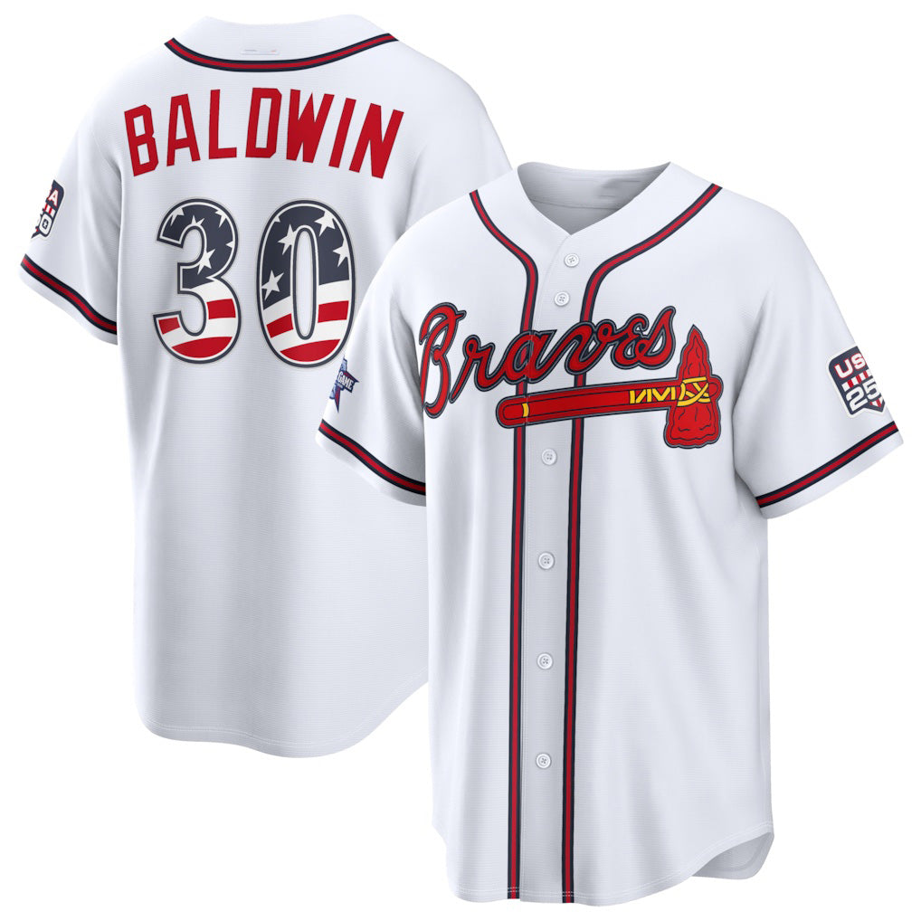 Atlanta Braves #30 Drake Baldwin 2026 All-Star Edition Stars & Stripes White HOLBERT Stadium Jersey