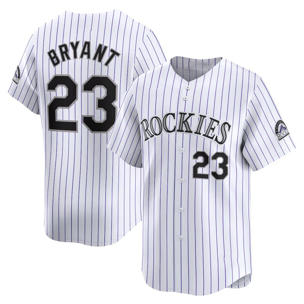 Colorado Rockies #23 Kris Bryant White HOLBERT Home Limited Player Jersey