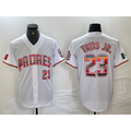 San Diego Padres #23 Fernando Tatis Jr Mexico White HOLBERT Cool Base Stitched Baseball Jersey