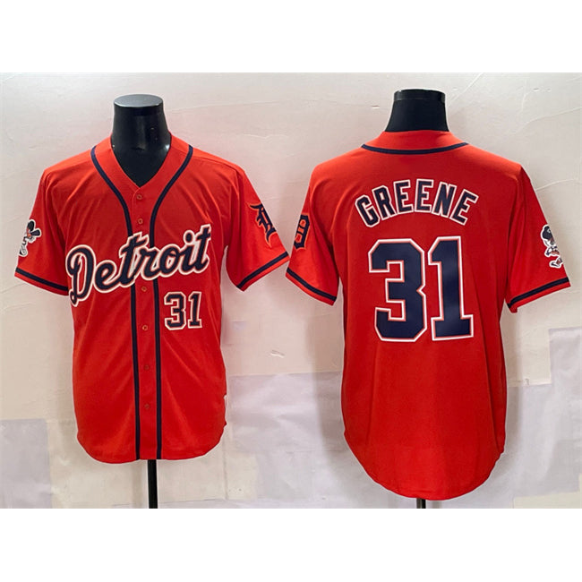 Detroit Tigers #31 Riley Greene Orange HOLBERT With Patch Vapor Premier Limited Stitched Jersey