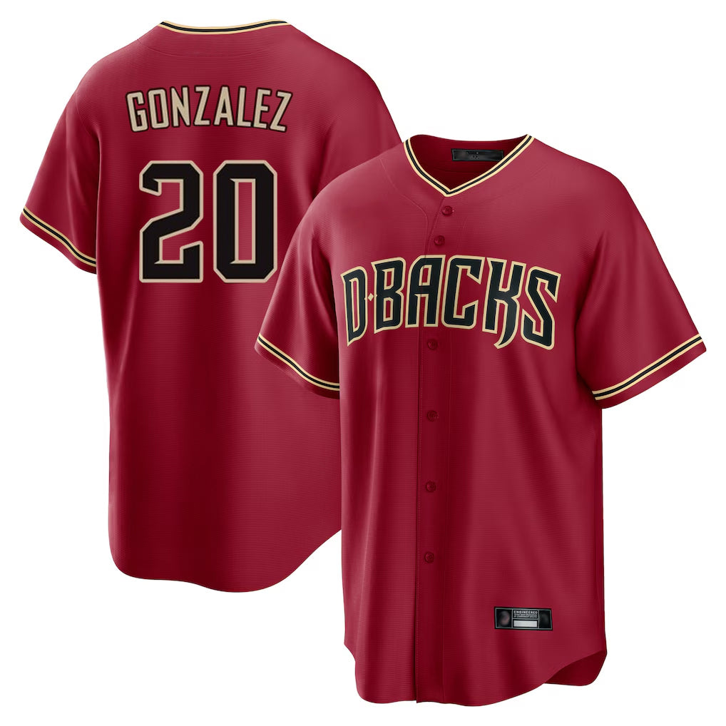 Arizona Diamondbacks #20 Luis Gonzalez Player Red HOLBERT Home Game Stitched Jerseys