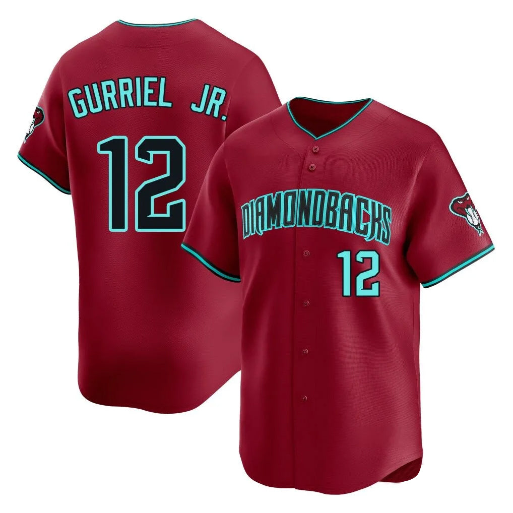 Arizona Diamondbacks #12 Lourdes Gurriel Jr Player Red HOLBERT Limited Home Game Stitched Jerseys