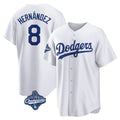 Los Angeles Dodgers #8 Enrique Hern¨¢ndez Player White HOLBERT World Series Meet Game Home Stitched Jerseys